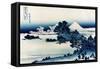 Schichiri Beach in Sagami Province-Katsushika Hokusai-Framed Stretched Canvas