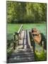 Schiederweiher, Rowing Boat at the Jetty, Upper Austrian Limestone Alps, Upper Austria, Austria-Rainer Mirau-Mounted Photographic Print