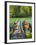 Schiederweiher, Rowing Boat at the Jetty, Upper Austrian Limestone Alps, Upper Austria, Austria-Rainer Mirau-Framed Photographic Print