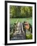 Schiederweiher, Rowing Boat at the Jetty, Upper Austrian Limestone Alps, Upper Austria, Austria-Rainer Mirau-Framed Photographic Print