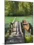 Schiederweiher, Rowing Boat at the Jetty, Upper Austrian Limestone Alps, Upper Austria, Austria-Rainer Mirau-Mounted Photographic Print