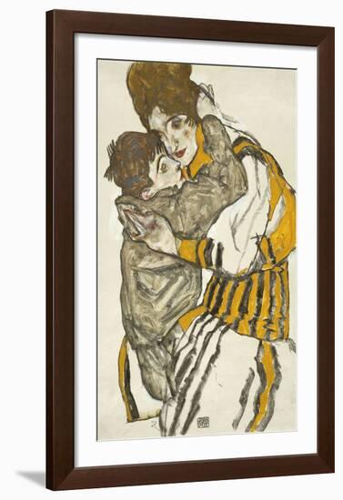 Schiele’s Wife With Her Little Nephew, 1915-Egon Schiele-Framed Art Print