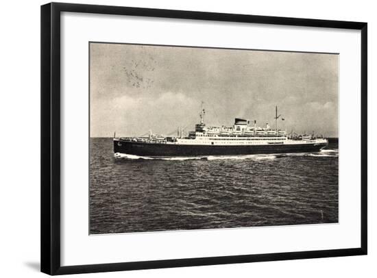 Schiff Saturnia Der Italian Line Auf Dem Meer, 1954--Framed Giclee Print