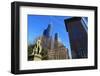 Schiller Monument and Financial District, Frankfurt am Main, Hesse, Germany, Europe-Hans-Peter Merten-Framed Photographic Print