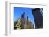 Schiller Monument and Financial District, Frankfurt am Main, Hesse, Germany, Europe-Hans-Peter Merten-Framed Photographic Print