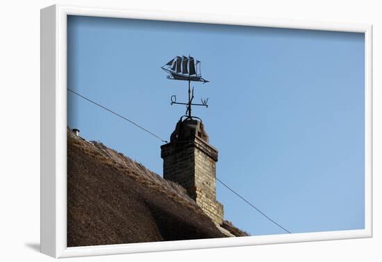 Schleswig-Holstein, Sieseby, Typical Residential House, Detail, Chimney, Weather Vane-Catharina Lux-Framed Photographic Print