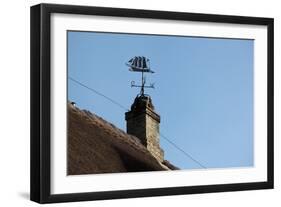 Schleswig-Holstein, Sieseby, Typical Residential House, Detail, Chimney, Weather Vane-Catharina Lux-Framed Photographic Print