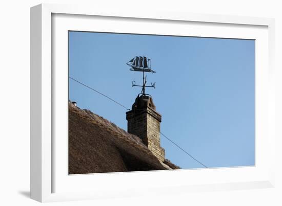 Schleswig-Holstein, Sieseby, Typical Residential House, Detail, Chimney, Weather Vane-Catharina Lux-Framed Photographic Print