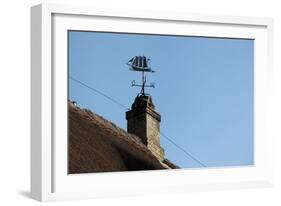 Schleswig-Holstein, Sieseby, Typical Residential House, Detail, Chimney, Weather Vane-Catharina Lux-Framed Photographic Print