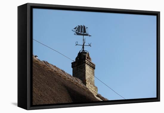 Schleswig-Holstein, Sieseby, Typical Residential House, Detail, Chimney, Weather Vane-Catharina Lux-Framed Stretched Canvas