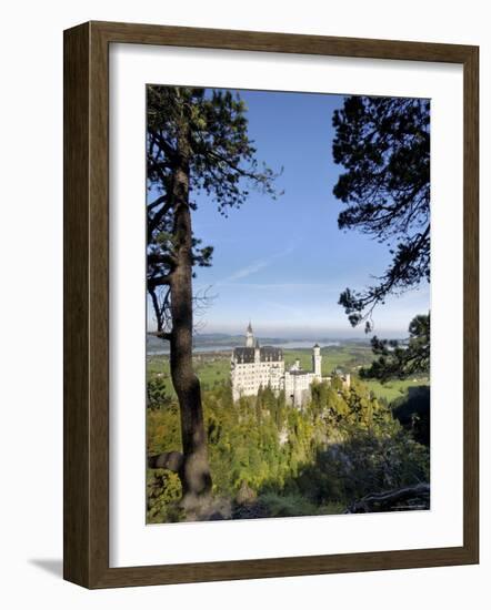 Schloss Neuschwanstein, Fairytale Castle Built by King Ludwig II, Near Fussen, Bavaria, Germany-Gary Cook-Framed Photographic Print