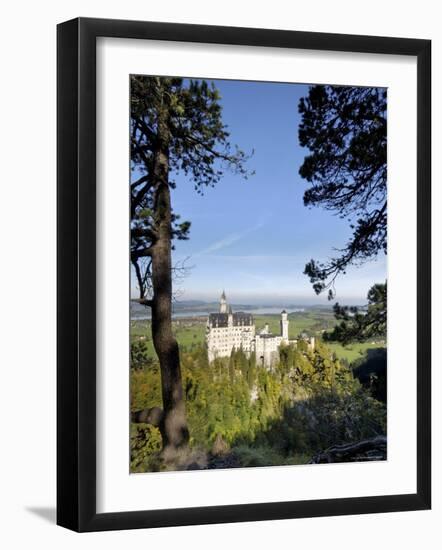 Schloss Neuschwanstein, Fairytale Castle Built by King Ludwig II, Near Fussen, Bavaria, Germany-Gary Cook-Framed Photographic Print