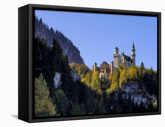 Schloss Neuschwanstein, Fairytale Castle Built by King Ludwig II, Near Fussen, Bavaria, Germany-Gary Cook-Framed Stretched Canvas