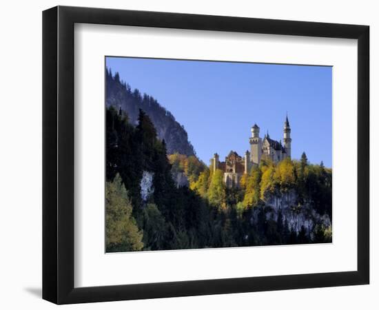 Schloss Neuschwanstein, Fairytale Castle Built by King Ludwig II, Near Fussen, Bavaria, Germany-Gary Cook-Framed Photographic Print