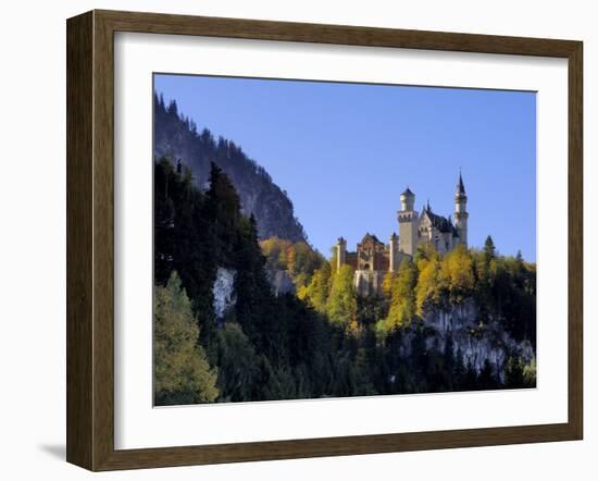 Schloss Neuschwanstein, Fairytale Castle Built by King Ludwig II, Near Fussen, Bavaria, Germany-Gary Cook-Framed Photographic Print