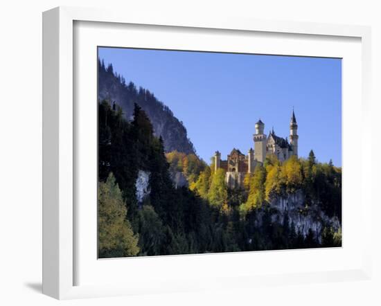 Schloss Neuschwanstein, Fairytale Castle Built by King Ludwig II, Near Fussen, Bavaria, Germany-Gary Cook-Framed Photographic Print