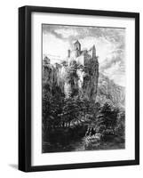 Schloss Prunn in Altmuhlthal, Print by Friedrich Wilhelm Bollinger, 1818 (Litho)-Domenico Quaglio-Framed Giclee Print