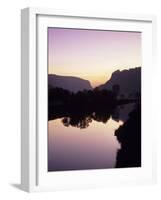 Schloss Werenwag Castle and Danube River at Sunset-Markus Lange-Framed Photographic Print