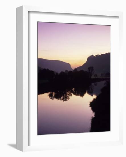 Schloss Werenwag Castle and Danube River at Sunset-Markus Lange-Framed Photographic Print