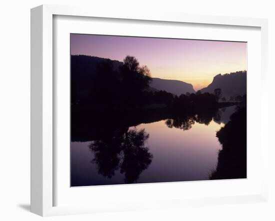 Schloss Werenwag Castle and Danube River at Sunset-Markus Lange-Framed Photographic Print