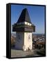 Schlossberg, Clock Tower, Old Town, UNESCO World Heritage Site, Graz, Styria, Austria, Europe-Dallas & John Heaton-Framed Stretched Canvas