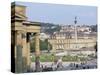 Schlossplatz, King Wilhelm Jubilee Column, Neues Schloss, Stuttgart, Baden Wurttemberg, Germany-Yadid Levy-Stretched Canvas