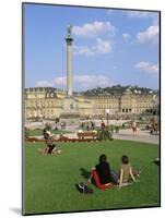 Schlossplatz, King Wilhelm Jubilee Column, Neues Schloss, Stuttgart, Baden Wurttemberg, Germany-Yadid Levy-Mounted Photographic Print