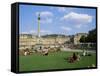 Schlossplatz, King Wilhelm Jubilee Column, Neues Schloss, Stuttgart, Baden Wurttemberg, Germany-Yadid Levy-Framed Stretched Canvas