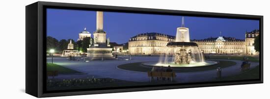 Schlossplatz Square and Neues Schloss Castle, Stuttgart, Baden Wurttemberg, Germany, Europe-Markus Lange-Framed Stretched Canvas