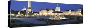 Schlossplatz Square and Neues Schloss Castle, Stuttgart, Baden Wurttemberg, Germany, Europe-Markus Lange-Stretched Canvas