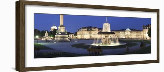 Schlossplatz Square and Neues Schloss Castle, Stuttgart, Baden Wurttemberg, Germany, Europe-Markus Lange-Framed Photographic Print