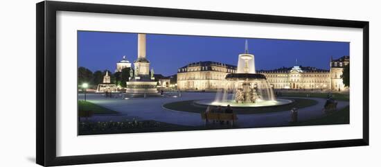 Schlossplatz Square and Neues Schloss Castle, Stuttgart, Baden Wurttemberg, Germany, Europe-Markus Lange-Framed Photographic Print