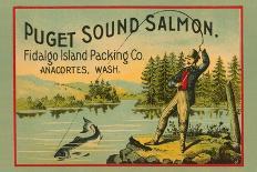 Puget Sound Salmon - on the Fly-Schmidt Lithograph Co-Stretched Canvas