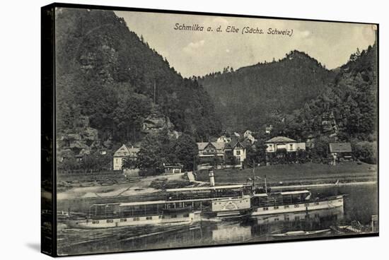 Schmilka Bad Schandau, Dampfer Stadt Wehlen, Ort-null-Stretched Canvas