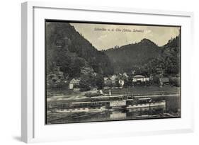 Schmilka Bad Schandau, Dampfer Stadt Wehlen, Ort-null-Framed Giclee Print