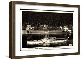 Schmilka Elbe, Dampfer Königstein, Pension Helvetia-null-Framed Giclee Print