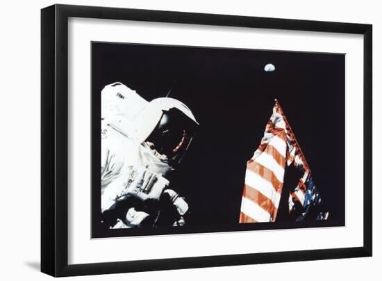 Schmitt, Flag, and Earth-null-Framed Art Print