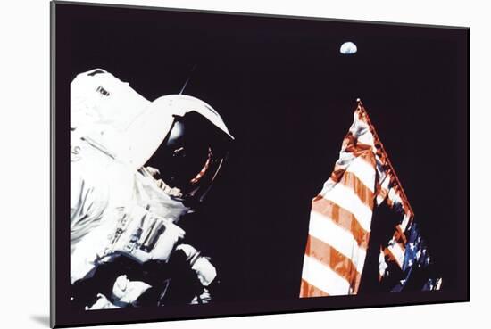 Schmitt, Flag, and Earth-null-Mounted Art Print