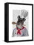 Schnauzer Chef-Fab Funky-Framed Stretched Canvas