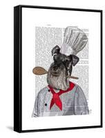 Schnauzer Chef-Fab Funky-Framed Stretched Canvas