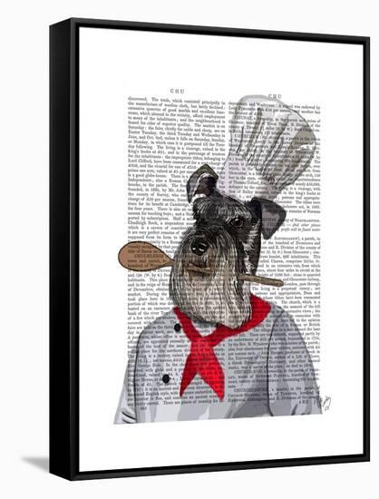 Schnauzer Chef-Fab Funky-Framed Stretched Canvas