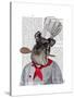 Schnauzer Chef-Fab Funky-Stretched Canvas