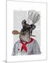 Schnauzer Chef-Fab Funky-Mounted Art Print