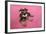 Schnauzer Puppy Wearing Pink Glasses-null-Framed Photographic Print