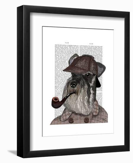 Schnauzer Sherlock-Fab Funky-Framed Art Print