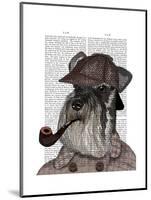 Schnauzer Sherlock-Fab Funky-Mounted Art Print
