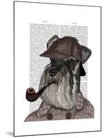 Schnauzer Sherlock-Fab Funky-Mounted Art Print