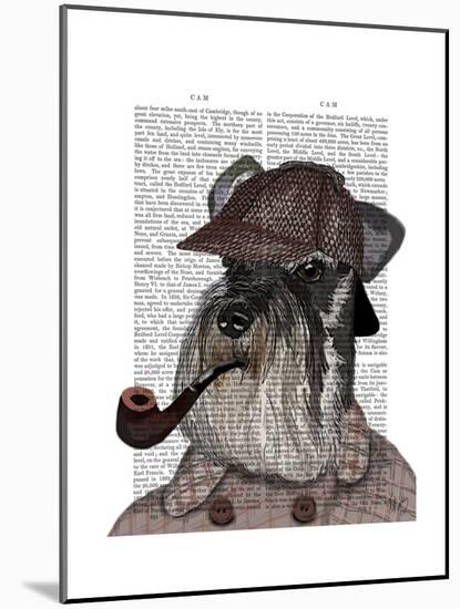 Schnauzer Sherlock-Fab Funky-Mounted Art Print