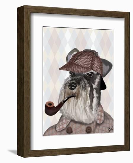 Schnauzer Sherlock-Fab Funky-Framed Art Print