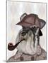 Schnauzer Sherlock-Fab Funky-Mounted Art Print